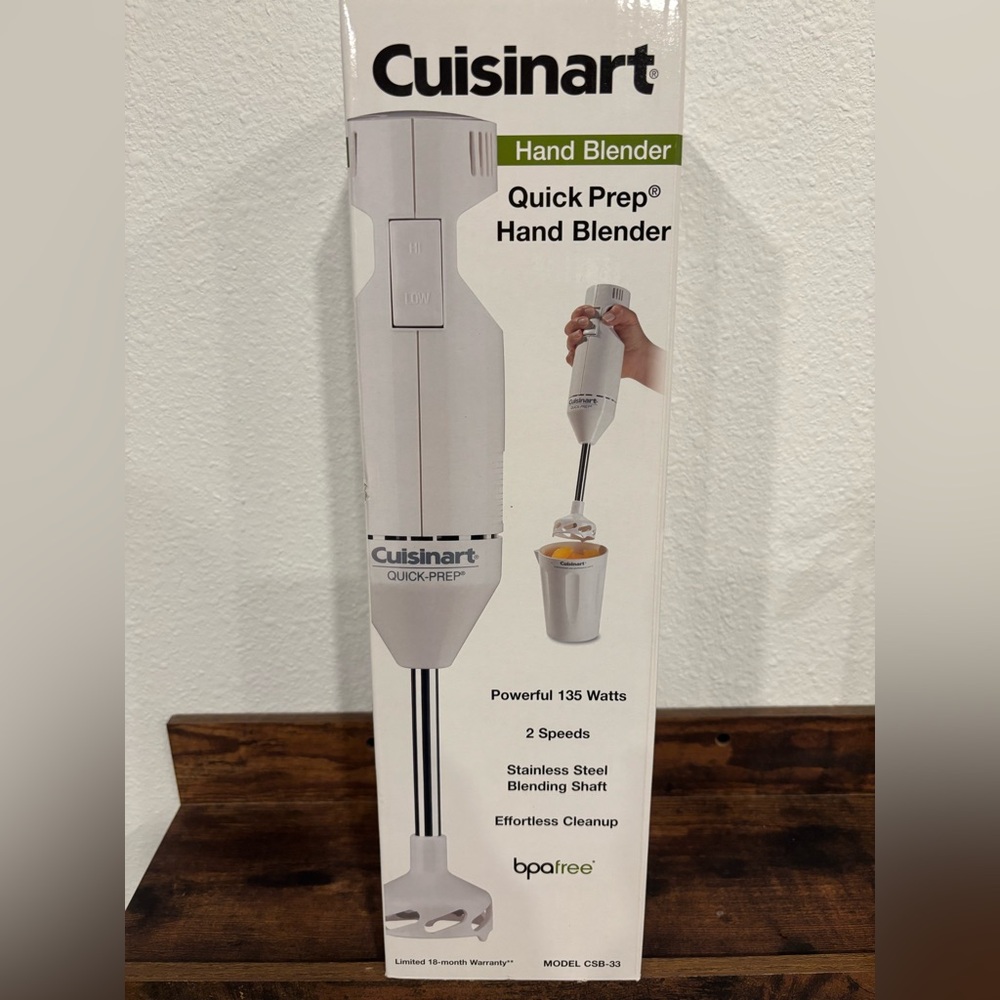 NIB Cuisinart Hand Blender Quick Prep Ergonomic Grip Powerful 135 Watts 2-Speeds